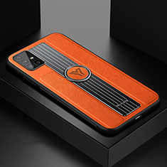 Custodia Silicone Morbida In Pelle Cover con Magnetico FL1 per Samsung Galaxy A51 5G Arancione