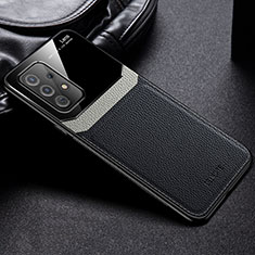 Custodia Silicone Morbida In Pelle Cover con Magnetico FL1 per Samsung Galaxy A52s 5G Nero