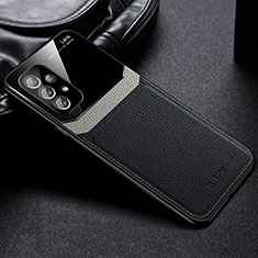 Custodia Silicone Morbida In Pelle Cover con Magnetico FL1 per Samsung Galaxy A73 5G Nero