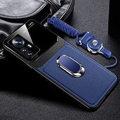 Custodia Silicone Morbida In Pelle Cover con Magnetico FL2 per Xiaomi Mi 12T 5G Blu