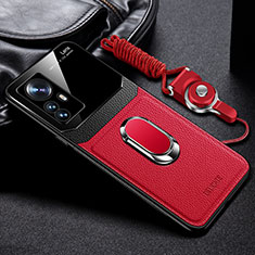 Custodia Silicone Morbida In Pelle Cover con Magnetico FL2 per Xiaomi Mi 12T 5G Rosso
