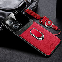 Custodia Silicone Morbida In Pelle Cover con Magnetico FL2 per Xiaomi Poco X4 GT 5G Rosso