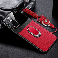 Custodia Silicone Morbida In Pelle Cover con Magnetico FL2 per Xiaomi Redmi Note 11 Pro+ Plus 5G Rosso