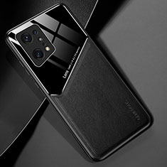 Custodia Silicone Morbida In Pelle Cover con Magnetico per Oppo Find X5 Pro 5G Nero