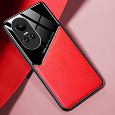 Custodia Silicone Morbida In Pelle Cover con Magnetico per Oppo Reno10 Pro 5G Rosso