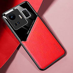 Custodia Silicone Morbida In Pelle Cover con Magnetico per Realme GT Neo6 5G Rosso
