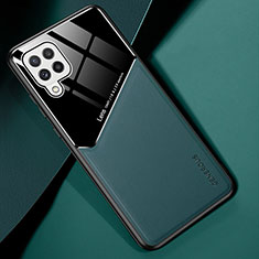 Custodia Silicone Morbida In Pelle Cover con Magnetico per Samsung Galaxy A22 4G Verde