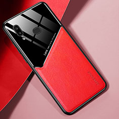 Custodia Silicone Morbida In Pelle Cover con Magnetico per Samsung Galaxy M01s Rosso