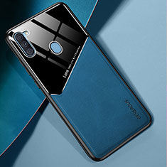 Custodia Silicone Morbida In Pelle Cover con Magnetico per Samsung Galaxy M11 Blu
