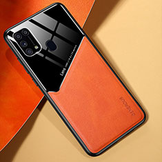 Custodia Silicone Morbida In Pelle Cover con Magnetico per Samsung Galaxy M31 Arancione