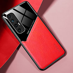 Custodia Silicone Morbida In Pelle Cover con Magnetico per Xiaomi Mi 10S 5G Rosso