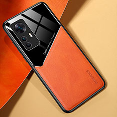 Custodia Silicone Morbida In Pelle Cover con Magnetico per Xiaomi Mi 12T 5G Arancione