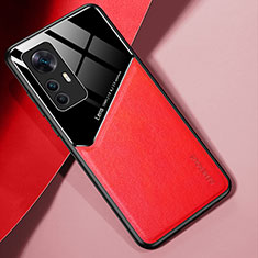 Custodia Silicone Morbida In Pelle Cover con Magnetico per Xiaomi Mi 12T 5G Rosso