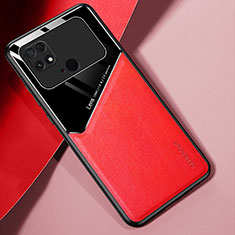 Custodia Silicone Morbida In Pelle Cover con Magnetico per Xiaomi Poco C40 Rosso