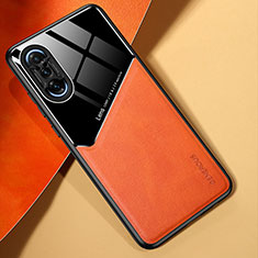 Custodia Silicone Morbida In Pelle Cover con Magnetico per Xiaomi Poco F3 GT 5G Arancione