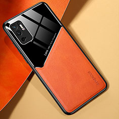 Custodia Silicone Morbida In Pelle Cover con Magnetico per Xiaomi POCO M3 Pro 5G Arancione