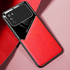 Custodia Silicone Morbida In Pelle Cover con Magnetico per Xiaomi Poco M3 Rosso