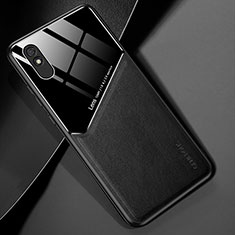 Custodia Silicone Morbida In Pelle Cover con Magnetico per Xiaomi Redmi 9A Nero