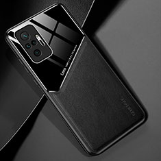 Custodia Silicone Morbida In Pelle Cover con Magnetico per Xiaomi Redmi Note 10 Pro 4G Nero