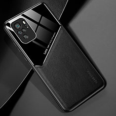 Custodia Silicone Morbida In Pelle Cover con Magnetico per Xiaomi Redmi Note 11 SE India 4G Nero