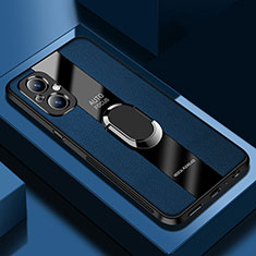 Custodia Silicone Morbida In Pelle Cover con Magnetico S01 per OnePlus Nord N20 5G Blu