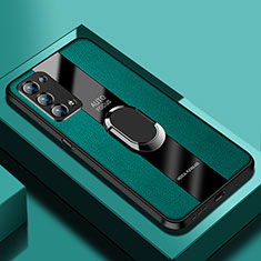 Custodia Silicone Morbida In Pelle Cover con Magnetico S01 per Oppo Reno6 Pro 5G Verde