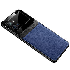 Custodia Silicone Morbida In Pelle Cover con Magnetico S01 per Vivo iQOO 9 Pro 5G Blu