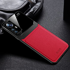 Custodia Silicone Morbida In Pelle Cover con Magnetico S01 per Xiaomi Mi 12S 5G Rosso