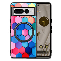 Custodia Silicone Morbida In Pelle Cover con Magnetico S01D per Google Pixel 7 Pro 5G Colorato