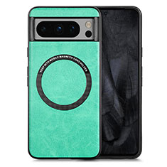 Custodia Silicone Morbida In Pelle Cover con Magnetico S01D per Google Pixel 8 Pro 5G Verde