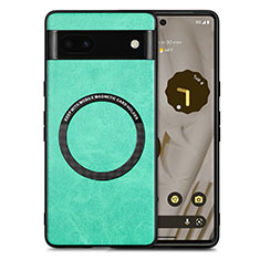 Custodia Silicone Morbida In Pelle Cover con Magnetico S02D per Google Pixel 6a 5G Verde