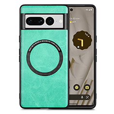 Custodia Silicone Morbida In Pelle Cover con Magnetico S02D per Google Pixel 7 Pro 5G Verde