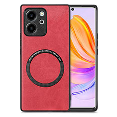 Custodia Silicone Morbida In Pelle Cover con Magnetico S02D per Huawei Honor 80 SE 5G Rosso