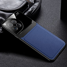 Custodia Silicone Morbida In Pelle Cover FL1 per OnePlus 12R 5G Blu