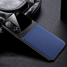 Custodia Silicone Morbida In Pelle Cover FL1 per Oppo A1x 5G Blu