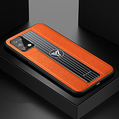 Custodia Silicone Morbida In Pelle Cover FL1 per Samsung Galaxy A03s Arancione
