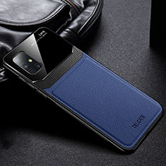 Custodia Silicone Morbida In Pelle Cover FL1 per Samsung Galaxy A51 4G Blu