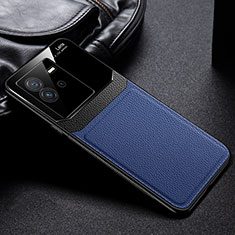 Custodia Silicone Morbida In Pelle Cover FL1 per Vivo iQOO Neo6 SE 5G Blu