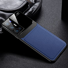 Custodia Silicone Morbida In Pelle Cover FL1 per Vivo X70 Pro+ Plus 5G Blu