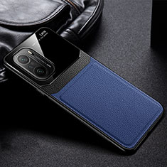 Custodia Silicone Morbida In Pelle Cover FL1 per Xiaomi Mi 11i 5G Blu