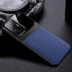 Custodia Silicone Morbida In Pelle Cover FL1 per Xiaomi Mi 11T 5G Blu