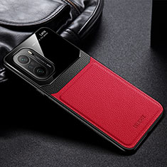 Custodia Silicone Morbida In Pelle Cover FL1 per Xiaomi Mi 11X Pro 5G Rosso