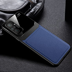 Custodia Silicone Morbida In Pelle Cover FL1 per Xiaomi Redmi Note 10 Pro 4G Blu