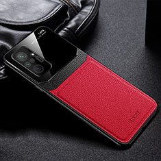 Custodia Silicone Morbida In Pelle Cover FL1 per Xiaomi Redmi Note 10 Pro 4G Rosso