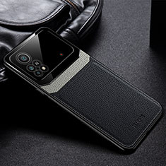 Custodia Silicone Morbida In Pelle Cover FL1 per Xiaomi Redmi Note 11E Pro 5G Nero