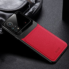 Custodia Silicone Morbida In Pelle Cover FL1 per Xiaomi Redmi Note 11E Pro 5G Rosso