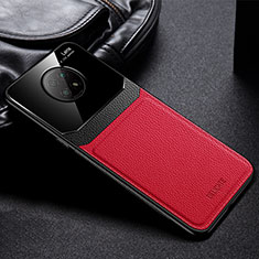 Custodia Silicone Morbida In Pelle Cover FL1 per Xiaomi Redmi Note 9 5G Rosso