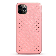 Custodia Silicone Morbida In Pelle Cover G01 per Apple iPhone 11 Pro Rosa