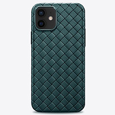 Custodia Silicone Morbida In Pelle Cover H01 per Apple iPhone 12 Mini Verde