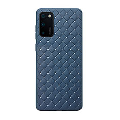 Custodia Silicone Morbida In Pelle Cover H01 per Huawei Honor View 30 Pro 5G Blu